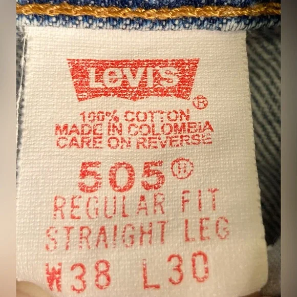 VTG 90s Levi's Men's 505 Straight Jeans Y2K - Picture 7 of 8